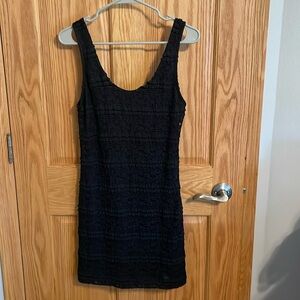 LBD - black mini dress with lace detail